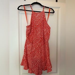 Orange & White Romper